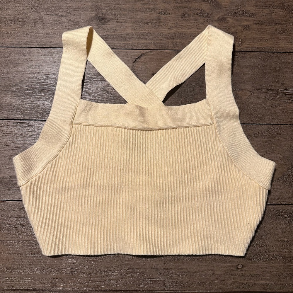 House of Harlow 1960 Cream Ribbed Women's Top